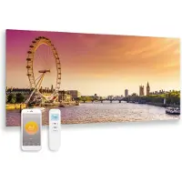 Quality Heating Panneau infrarouge en verre imprimé avec Wifi et télécommande London Eye 119x59 700Watt