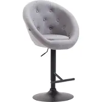 CLP Tabouret de bar London V2 Tissu I Tabouret de bar avec rembourrage et repose-pieds I Chaise de bar avec piètement métallique, couleur:gris, piètement couleur:noir