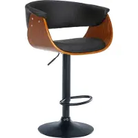 CLP Tabouret de bar Vestal Assise en bois avec accoudoirs réglable en hauteur Structure métallique / noir