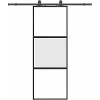 vidaXL Porte coulissante avec ferrure noire 76x205 cm verre trempé
