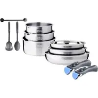 Arthur Martin Batterie De Cuisine Inox 10 Pièces