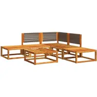 vidaXL Ensemble canapé de jardin 6 pièces avec coussins bois acacia & corde