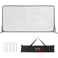 Vevor Filet de Rebond Football 366 x 183 cm Rebondisseur pour Entraînement Football Tube en Fer Équipements de Sport avec Sac Portable pour Entraînement en Solo