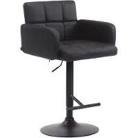 CLP Tabouret de bar Los Angeles, réglable en hauteur et pivotant, structure noire