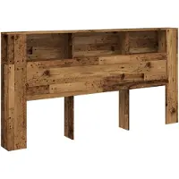 vidaXL Tête de lit avec étagères aspect bois ancien 200x18,5x102,5 cm