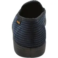 Fischer Herren Hausschuh Streifen Cord Slipper Stretch 204120, Taille:45 EU, Couleur:Bleu
