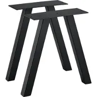 En.casa 2x Piètement de table Châssis Pieds de table Table basse Patins de table 30/40x12x40cm Noir []