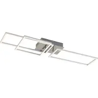 Briloner Plafonnier LED LEUCHTEN FRAME, 48 W, 3300 lm, IP20, chrome-alu, métal-plastique, intensité lumineuse variable, 92,8 x 26 x 9,6 cm