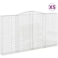 vidaXL Gabions avec arc surélevé 5 pcs. 400x30x220/240cm Fer galvanisé