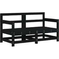 vidaXL Canapés d'angle de jardin 2 pcs. noir pin massif
