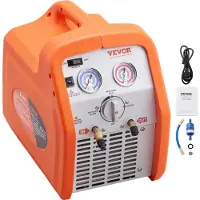 Vevor Station de Récupération Fluides Frigorigènes Portable 3/4 HP Machine de Récupération de Réfrigérant Liquide ou Vapeur 2,2 kg/min 1450 tr/min Auto-Nettoyage R22 R134A R401A Climatisation HVAC