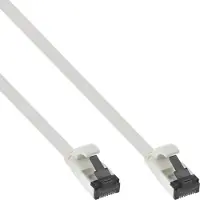 InLine 75805W Câble patch plat, U/FTP, Cat.8.1, TPE sans halogène, blanc, 5m