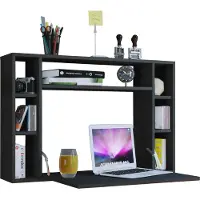 VCM Table d'ordinateur suspendue | Table pliante | Bureau mural | Dimensions env. H. 60 x W. 90 x D. 20 cm | Bureau - Wandila