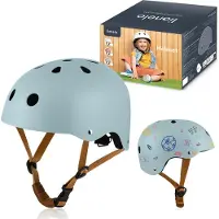 Lionelo Casque de protection pour enfants Helmet réglable 50-56 cm, protection du menton, casque Intertek pour filles et garçons, taille S - Bleu