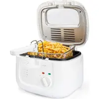 Clatronic Friteuse d'une capacité de 2,5L | avec graisse | Filtre à odeurs et à vapeurs de graisse & réservoir d'huile antiadhésif | Thermostat réglable en continu | FR 3771
