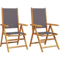 vidaXL Chaises de jardin 2 pcs. Anthracite Bois massif Acacia & Tissu