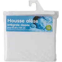 BabyCalin Alèse housse éponge intégrale zipée 60 x 120 x 10 cm -