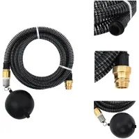 vidaXL Tuyau d'aspiration avec raccords en laiton Noir 1,1" 4 m PVC - Tuyaux d'arrosage