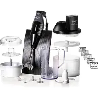 Bamix MX 105025 Mixeur plongeant, 200 watts, réservoir de 1 l, accessoire robot de cuisine, 2 vitesses, accessoire hachoir universel