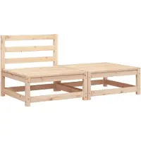 vidaXL Canapé de jardin sans accoudoirs avec repose-pieds en pin massif