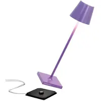 Zafferano Lampe De Table Led Poldina Pro Micro Lilac, Rechargeable Et Dimmable Avec Une Autonomie Allant Jusqu'À 12 Heures