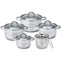 Klausberg casseroles en acier 10 éléments 1,7l, 2,1l, 2,9l, 3,9l, 6,6l KB7696