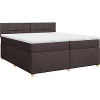 vidaXL Lit boxspring avec matelas brun foncé 200x200 cm Tissu