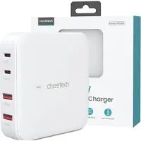 Choetech Gan Chargeur rapide Pd8008 100W 2X Usb-A / 2X Usb-C - Blanc