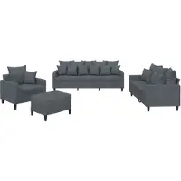 vidaXL Ensemble de canapés 4 pièces avec coussins gris foncé velours