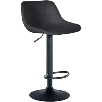 CLP Tabouret de bar modèle Loft, avec dossier et rotation à 360°, couleur gris foncé, revêtement en velours
