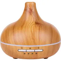 Grundig Aroma Diffuser Humidificateur 300ml Diffuseur électrique d'huiles essentielles avec lumière LED et minuterie - Diffuseur d'huiles essentielles - Sans fil - Bamboo