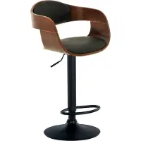 CLP Tabouret de bar Kingston, réglable en hauteur et pivotant, avec structure en métal noir, noir/gris, revêtement en similicuir