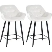 CLP Lot de 2 tabourets de bar Gibson en velours, hauteur d'assise 76 cm, violet