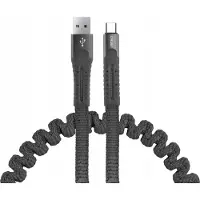 Amio Câble USB micro USB à ressort 1,2 m UC-12 QUALITY NYLON