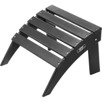 Vevor Tabouret de pied Adirondack, 47,7 x 49,7 x 33 cm (L x l x H), pliable, en plastique HDPE, largement à l'extérieur, sur la pelouse, dans la cour, noir