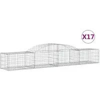 vidaXL Gabions avec arc surélevé 17 pcs. 300x50x40/60 cm Fer galvanisé