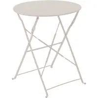 Oviala Table pliante en acier beige clair - Annecy