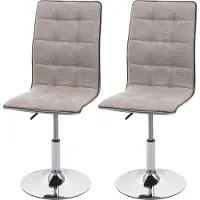 Mendler 2x chaise de salle à manger HWC-C41, chaise de cuisine, tissu/textile gris crème