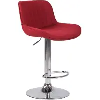 CLP Tabouret de bar Lentini, tissu, pivotant, réglable en hauteur, pied rouge, finition chromée