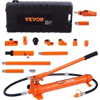Vevor Vérin Hydraulique 12 T Presse Hydraulique Carrosserie Carrossier Course 135 mm Coffret de Vérins Hydrauliques avec 4 Tiges de 100 à 500 mm pour la Réparation de Châssis de Voiture Construction