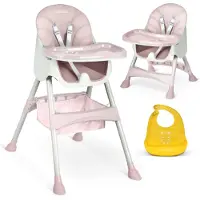 Ricokids Chaise d'allaitement avec table Milo rose