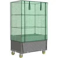 vidaXL Lit surélevé avec rehausse et roulettes aspect rotin 80x50x182 cm