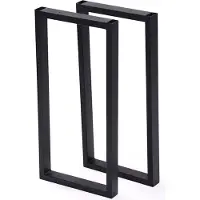 En.casa Piètement de table Møldrup Jeu de 2 patins de table pour tables de salle à manger Pieds de table 56 x 27 cm Pieds de meuble en acier Noir