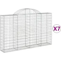 vidaXL Gabions 7 pcs voûtés 200x30x120/140 cm en fer