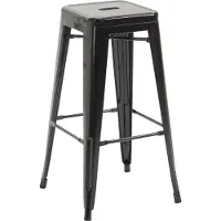 CLP Tabouret de bar Joshua V2 avec repose-pieds,noir