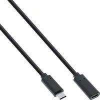 InLine 35776 Câble USB 3.2, USB Typ-C Rallonge mâle/femelle, noir, 0,5m