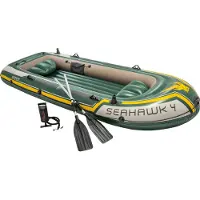Intex Ponton gonflable Seahawk 4 pour 4 personnes, avec pompe et 2 rames, 66334