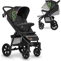 Lionelo Poussette jusqu'à 22 kg, poignée réglable, pliable, dossier réglable jusqu'à la position allongée, roues sans entretien, capote XXL imperméable, harnais 5 points, panier de course Annet Tour