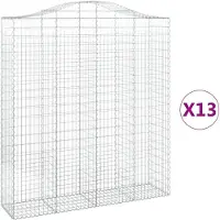 vidaXL Gabions avec arc surélevé 13pcs 200x50x220/240cm Fer galvanisé