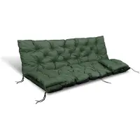 AIO Factory Coussin de jardin 100 x 60 x 50 cm + 2 coussins pour balancelle, imperméables, verts